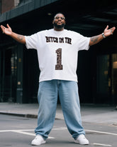 Big & Tall Men's BITCH IM THE Fun T-Shirt Denim Pants Suit